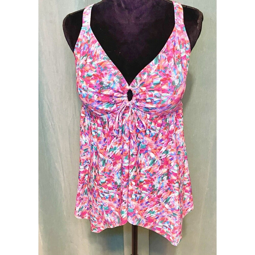 Sunsets IPANEMA Forever Pink Tankini Swim Top US 34D A Line Adjustable Straps